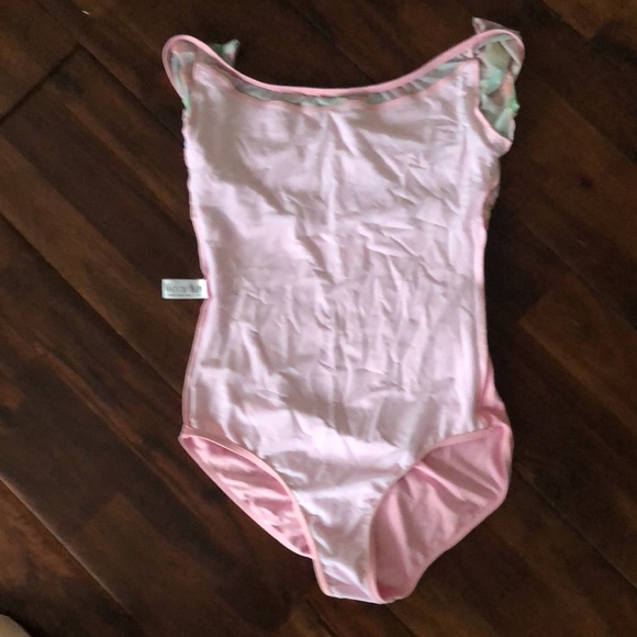 Wearmoi pink leotard with floral mesh - Picture 5 of 5